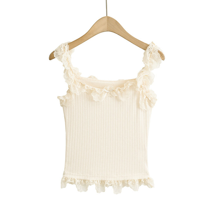 Dame ruffled skjorte med feminin struktur og elastisk bomuldsblanding Stilla