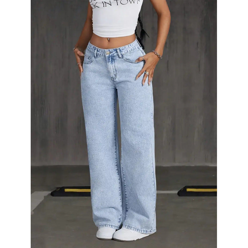 Dame bredde jeans i vintage stil Skovae
