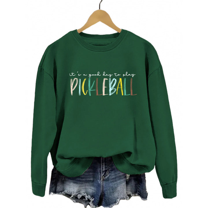 Kvinders afslappet sweatshirt med farverig pickleball print Skovae