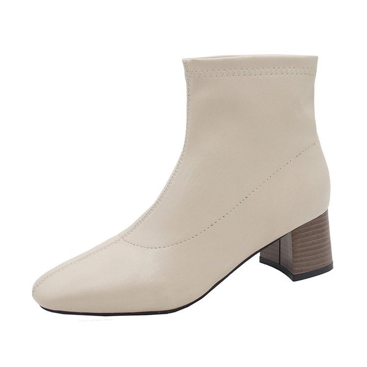 Dame Elegante Ankle Boots i høj kvalitet kunstlæder med moderne blokhæle Stilla