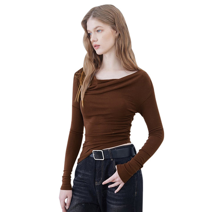 Femme Off-Shoulder Raffung Langærmetop Stilla