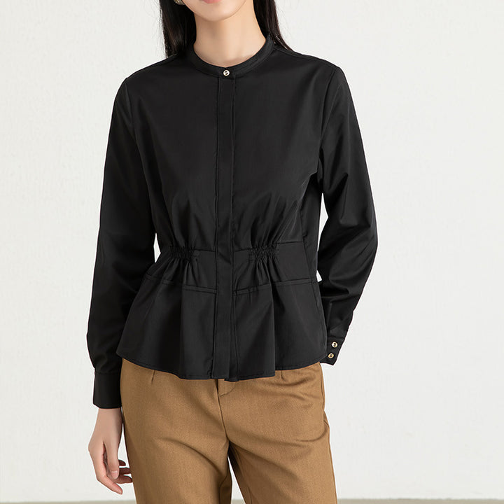 Dame bluse skjorte med elegant snit og talje Stilla