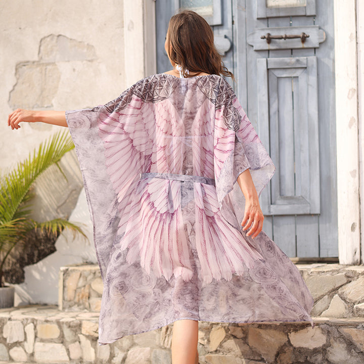 Dame Elegant Kunstnerisk Strand Kaftan Stilla