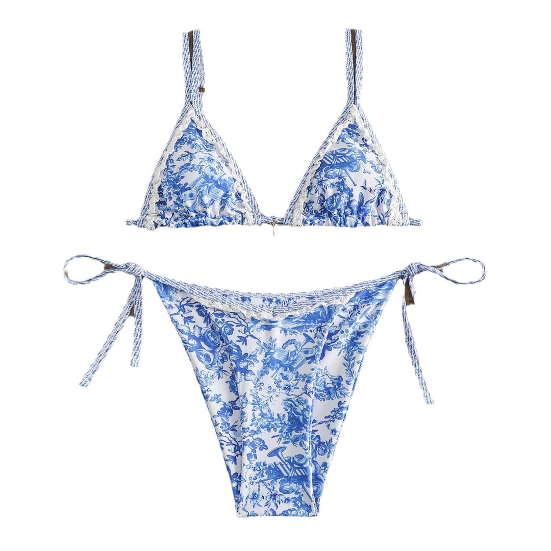 Dame blomstertryk trekant bikini sæt Stilla 1750838939