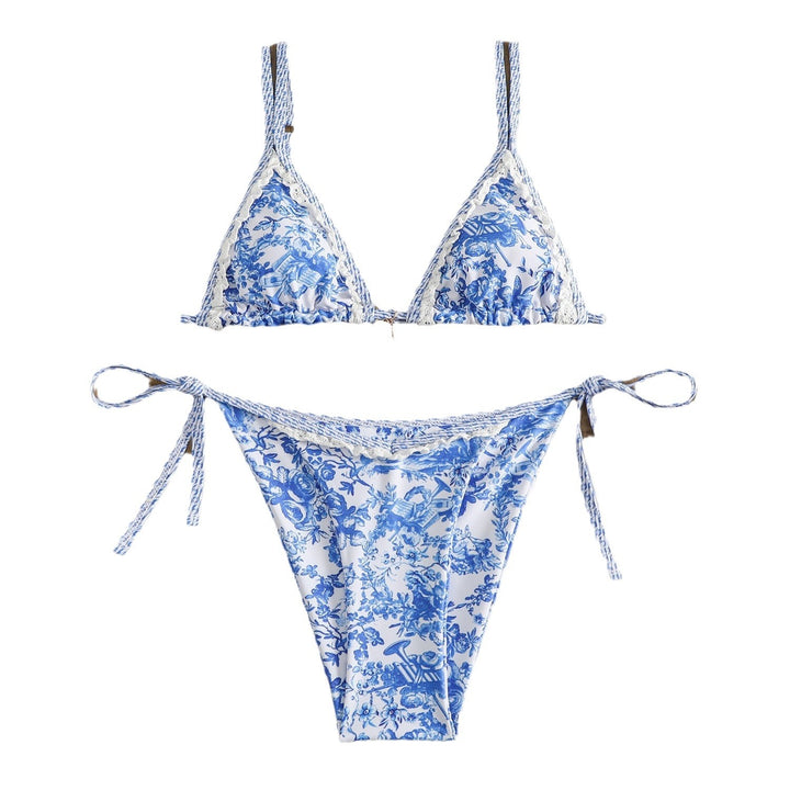 Dame blomstertryk trekant bikini sæt Stilla 1750838939