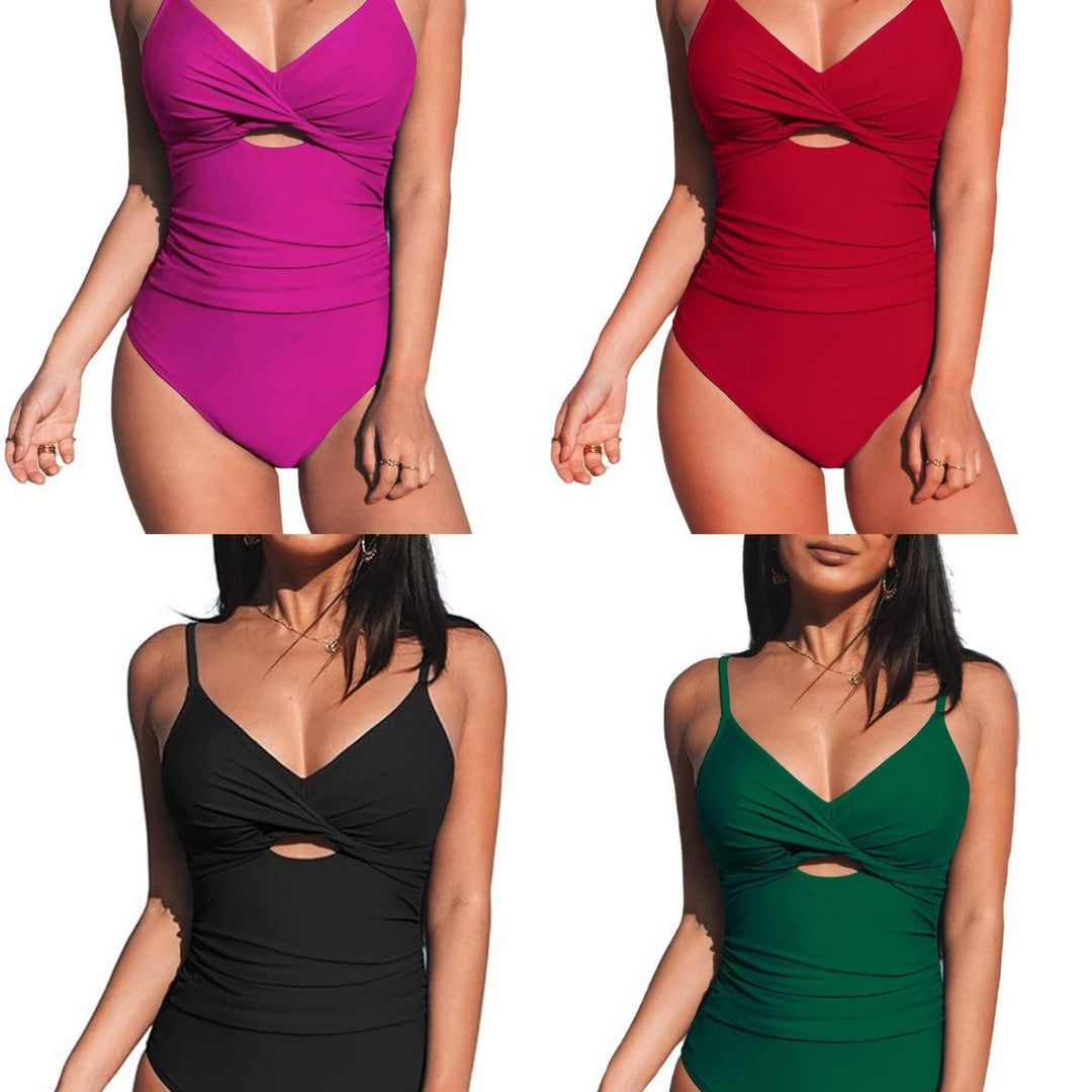 Dame Elegant Énplee-badedragt med moderigtigt cut-out Skovae