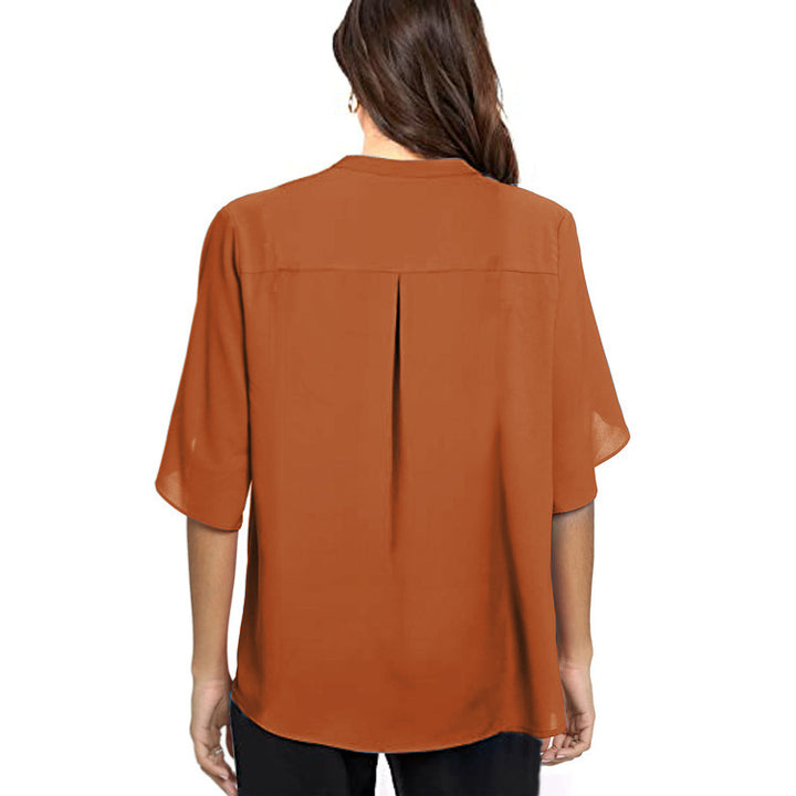 Dame Luftig Bluse med elegante sideslids og knapdetalje Stilla