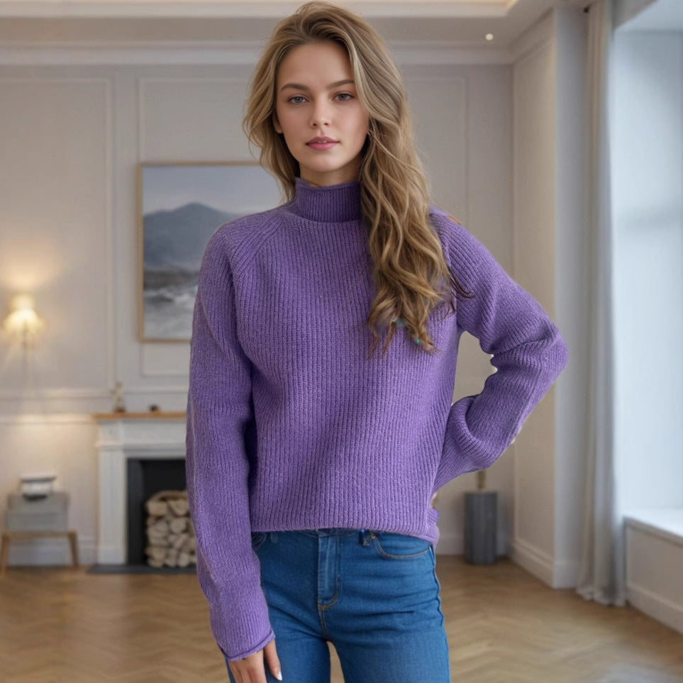 Kvinders hyggelige turtleneck sweater lavet af blødt chunky strik Stilla