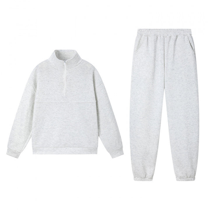 Kvindernes sporty sweatshirt sæt med høj krave og elastiske manchetter Stilla
