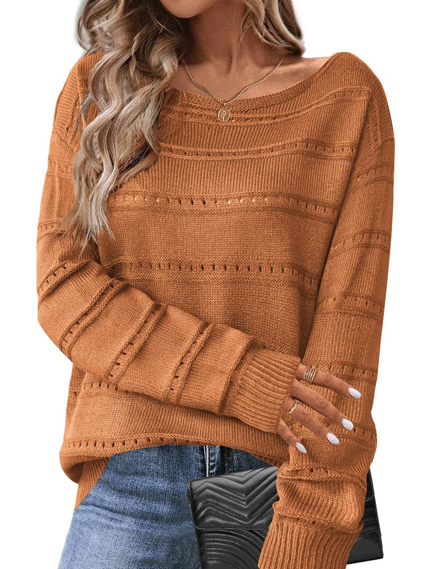 Kvinders strikkede sweater med luftig struktur og løstsiddende design Stilla