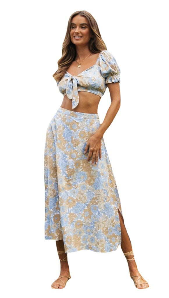 Damer pencil skirt med blomsterprint og skræddersyet pasform Stilla