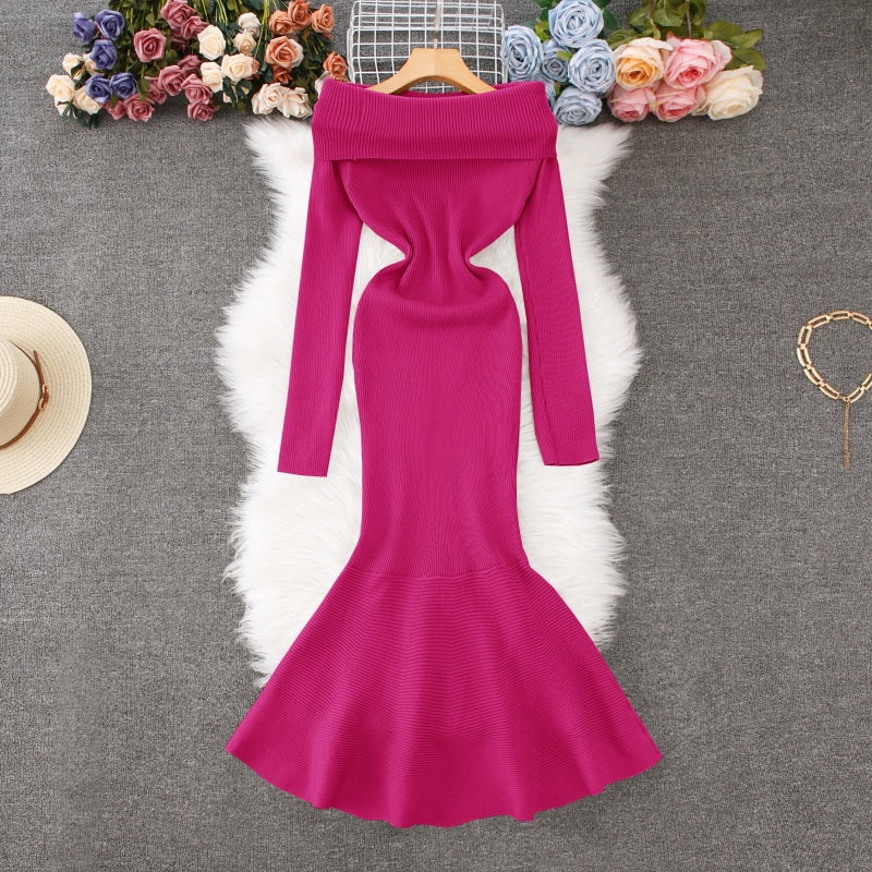 Dame Off-Shoulder Havfrue Stil Maxi Kjole Stilla