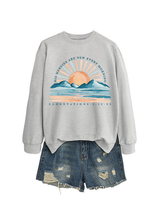 Dame sweatshirt med inspirerende solopgang design og afslappet pasform Stilla