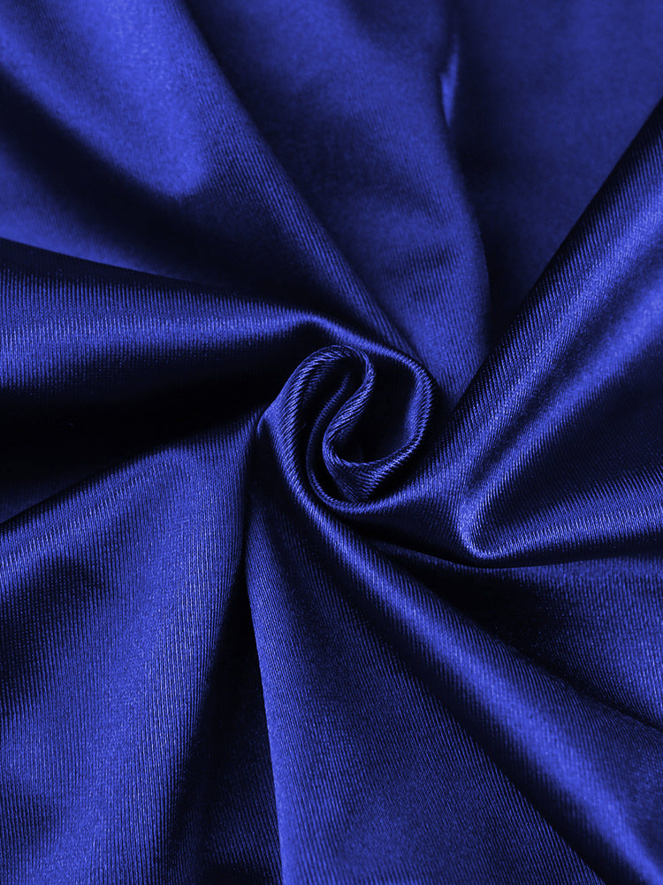 Dame Elegant maxikjole med raffineret drapering og høj slidse Skovae