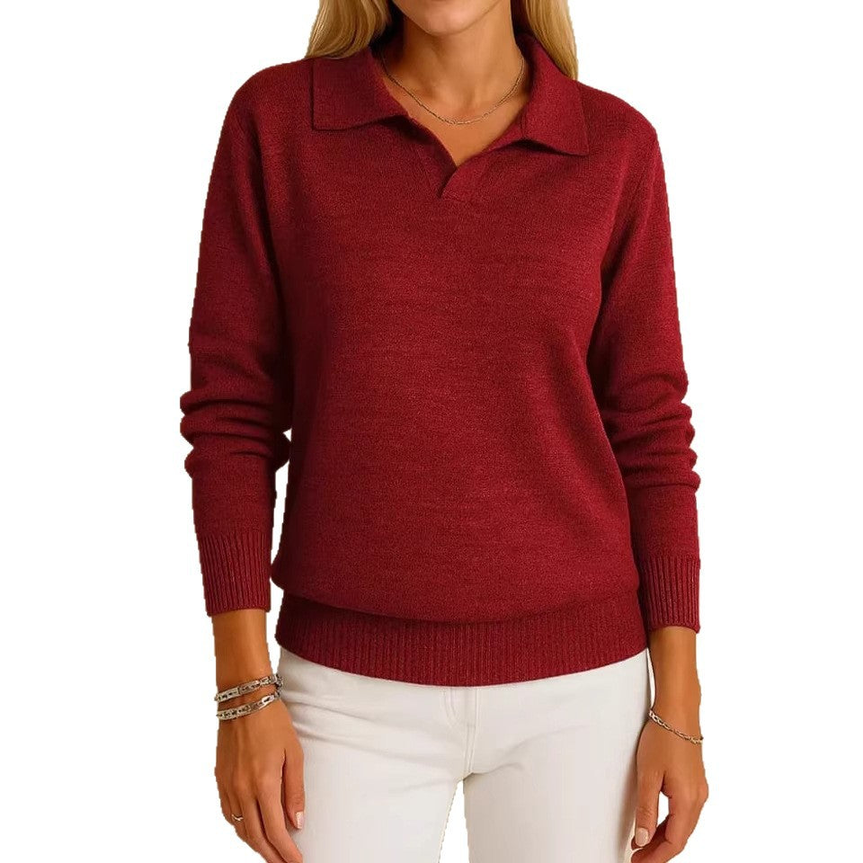 Kvinders høj kvalitet polo-stil sweater Stilla