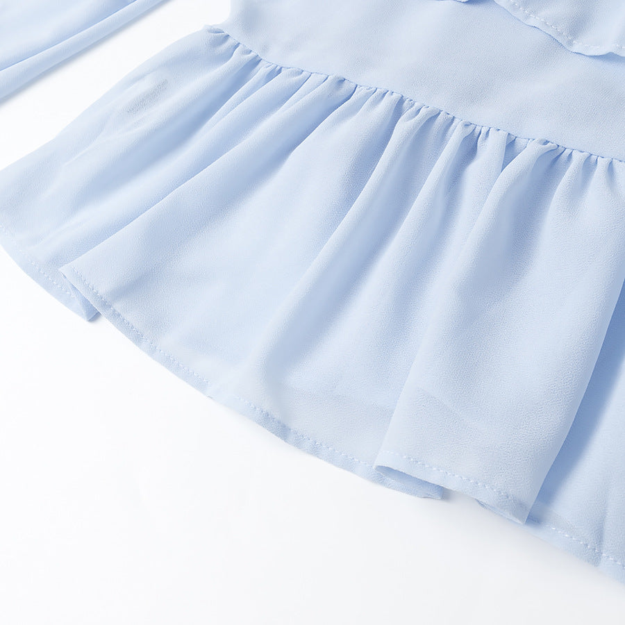 Dame elegant let bluse med flæseelementer Stilla