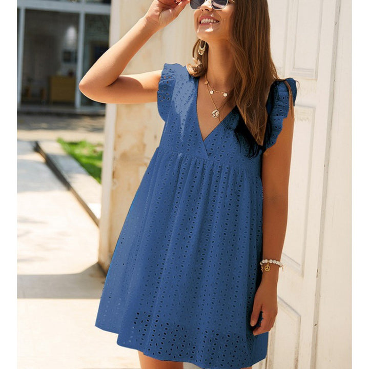 Kvinder Eyelet Broderi Sommerkjole Stilla