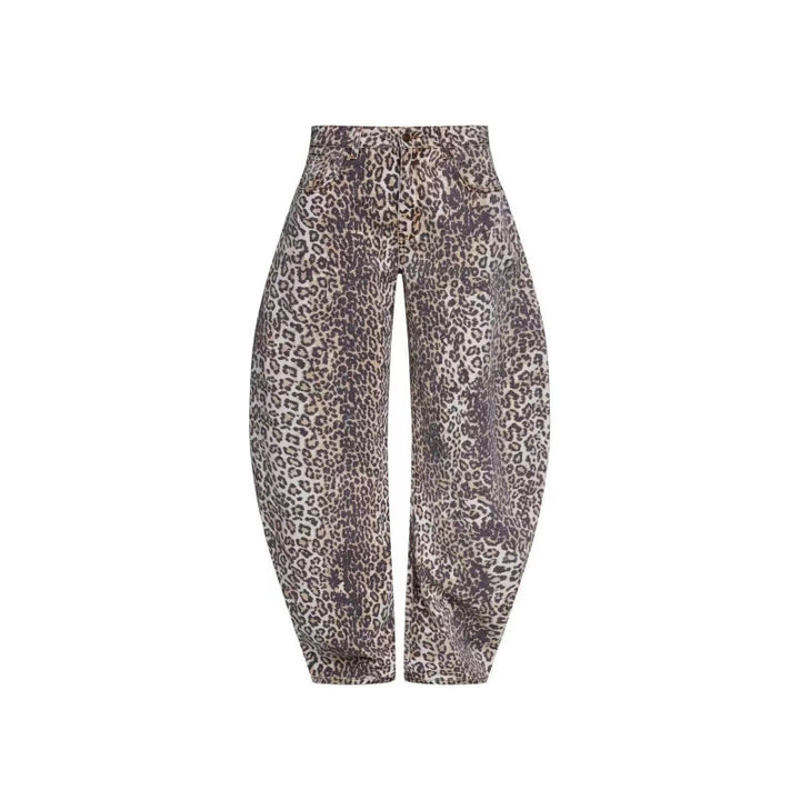 Dame Relaxed Fit Leopardmønster Bukser Stilla