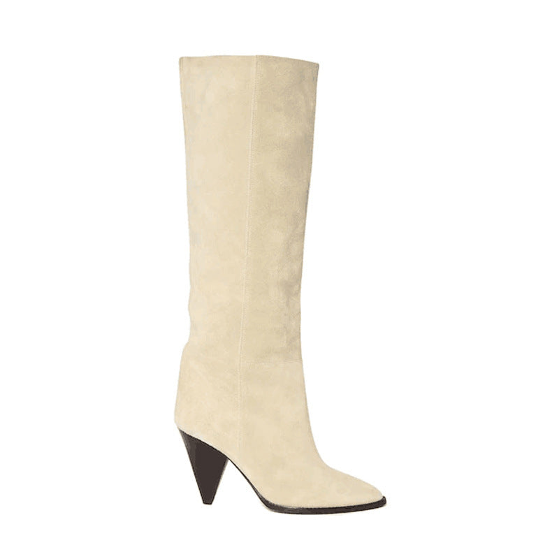 Dame Sleek Højhælede Over-the-Knee Støvler med Spidsede Tæer-Design Stilla