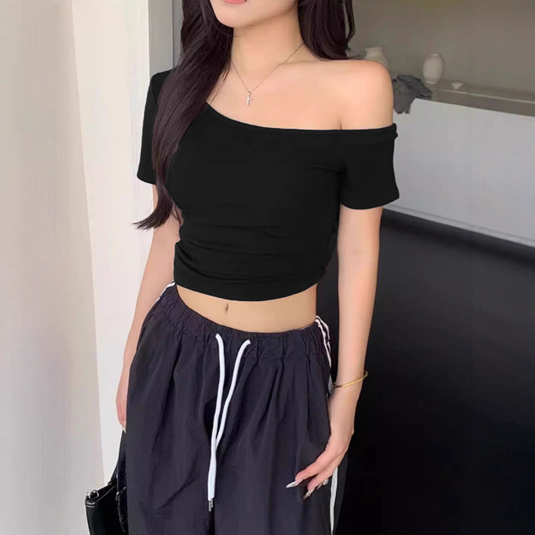 Dame afslappet Crop-Top i Off-Shoulder stil Skovae