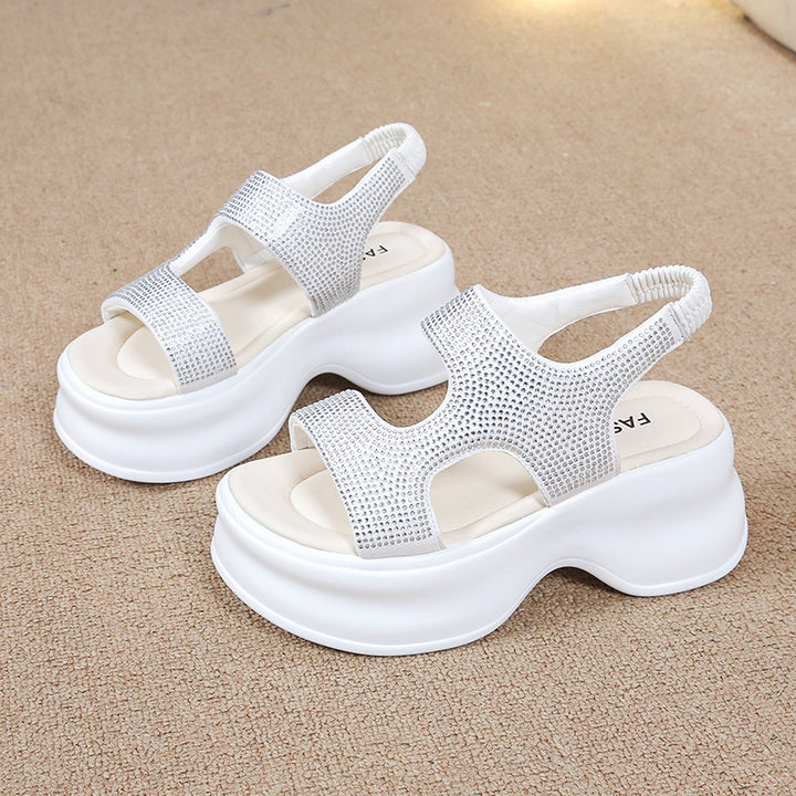 Dame Plateau-sandaler med funklende glimmer-remdesign og komfortabelt fodbede Stilla