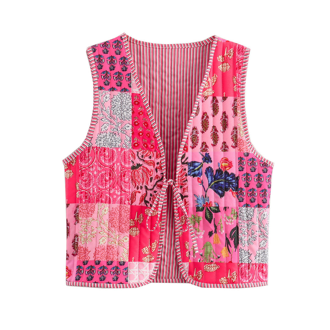 Femme Stepp-Blomster-Patchwork-Vest Stilla