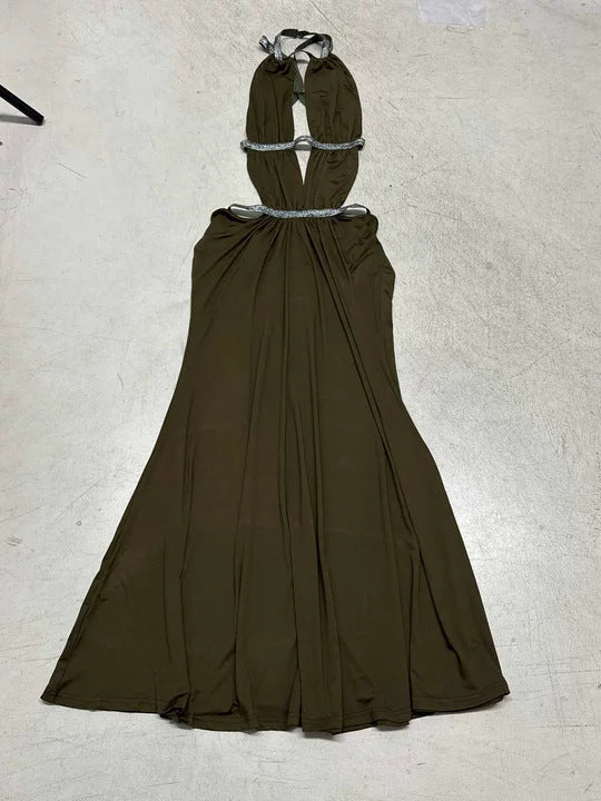Damer Glamourøst Aftenkjole med raffinerede Cut-Outs og glitrende accenter Skovae