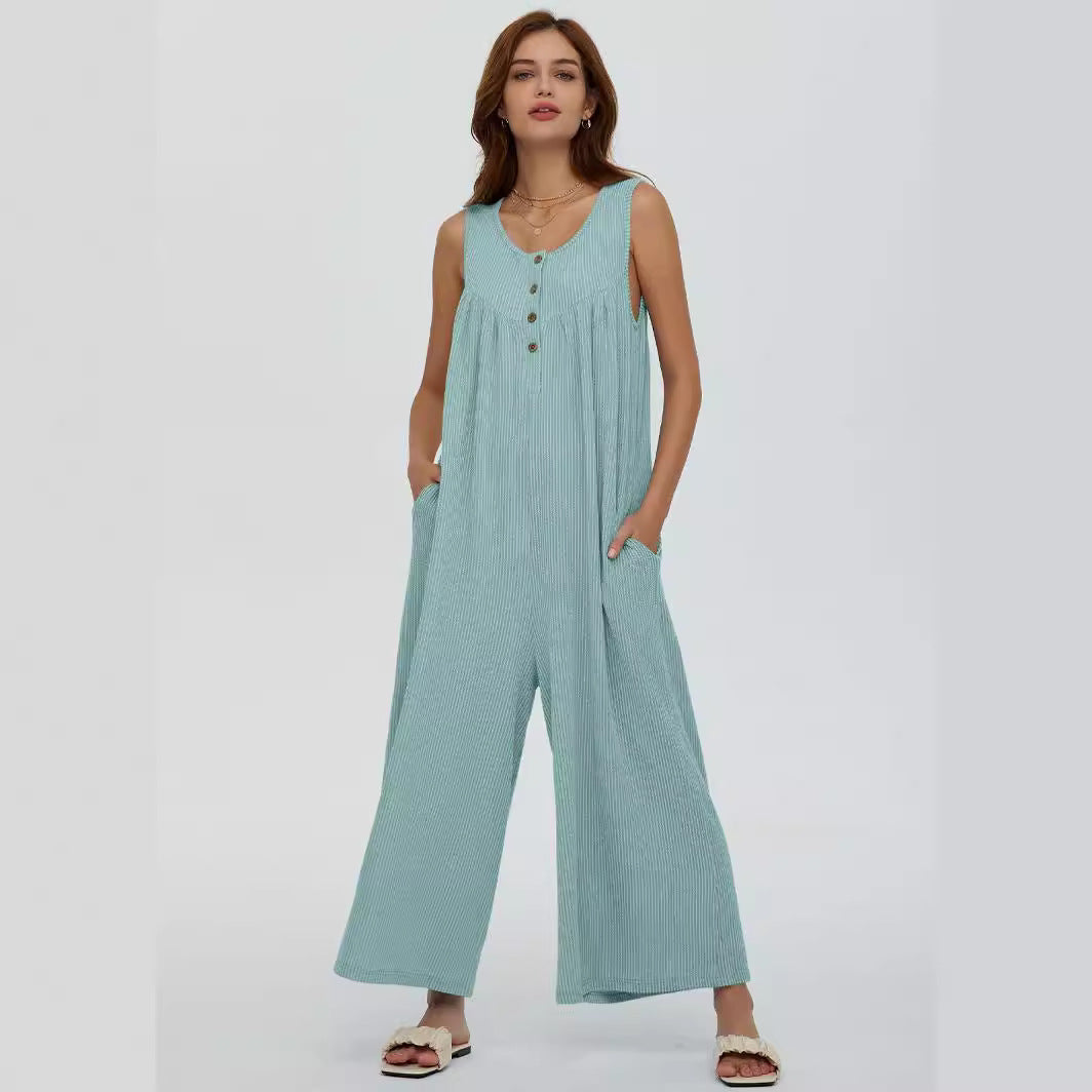 Dame Let Stribet Overall Stilla