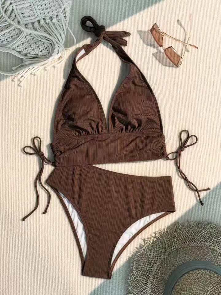 Dame Triangel-Bikini med legende bindebånd og høj udsparing Stilla