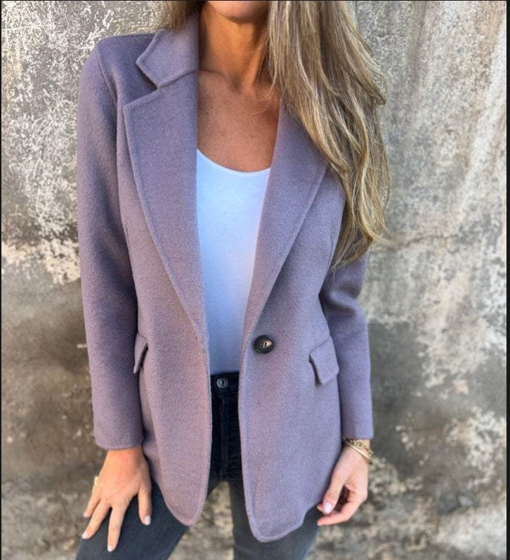 Kvinder elegant blazerjakke lavet af blød fleece Stilla