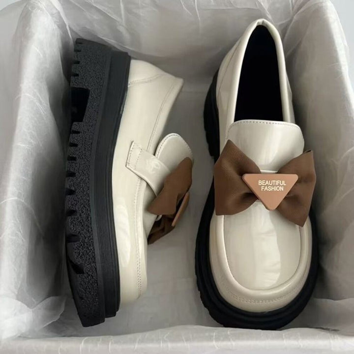 Dame Modiske Loafers med dekorativ sløjfedetail og plateau sål Stilla
