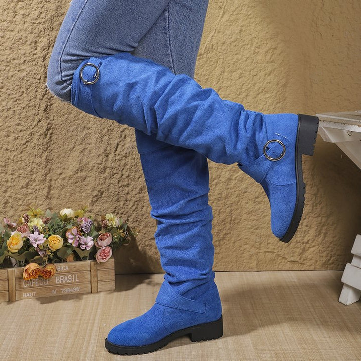 Dame Overknee Støvler med afslappet Falde-design og skridsikker Profilsål Stilla