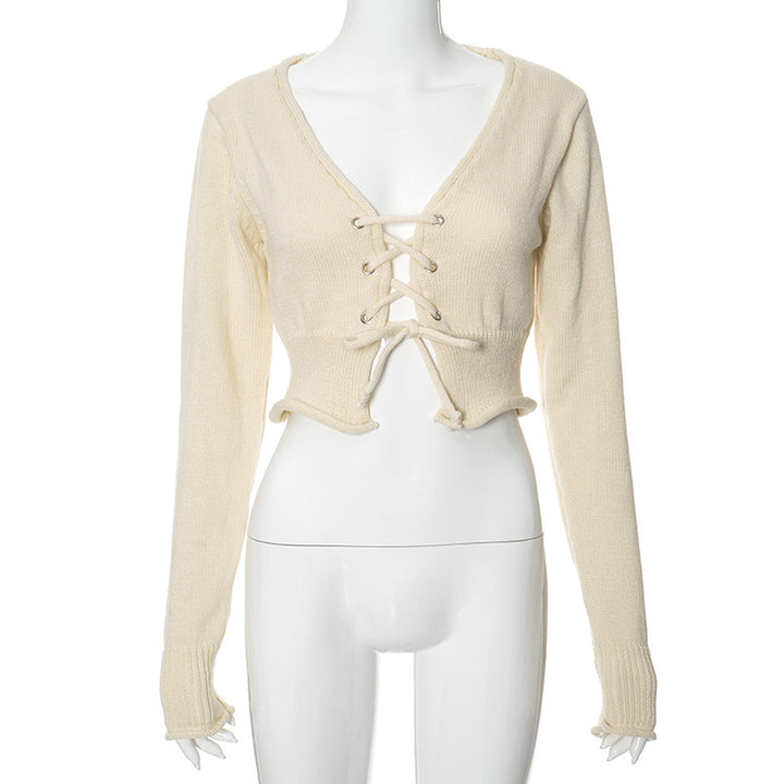 Femme Crop Lace-Up Cardigan Stilla
