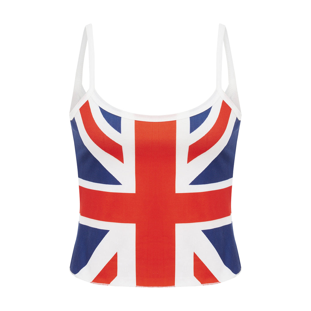 Dame Crop-Top med Britisk Motiv Skovae