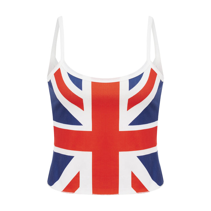 Dame Crop-Top med Britisk Motiv Skovae