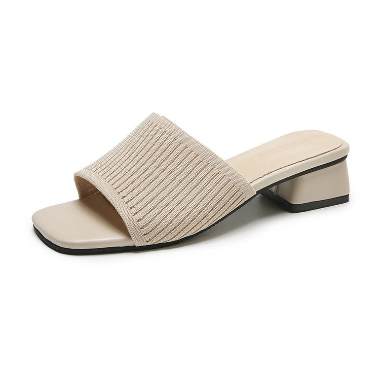 Dame åbne blokhæl-sandaler med elegant rippedesign Stilla