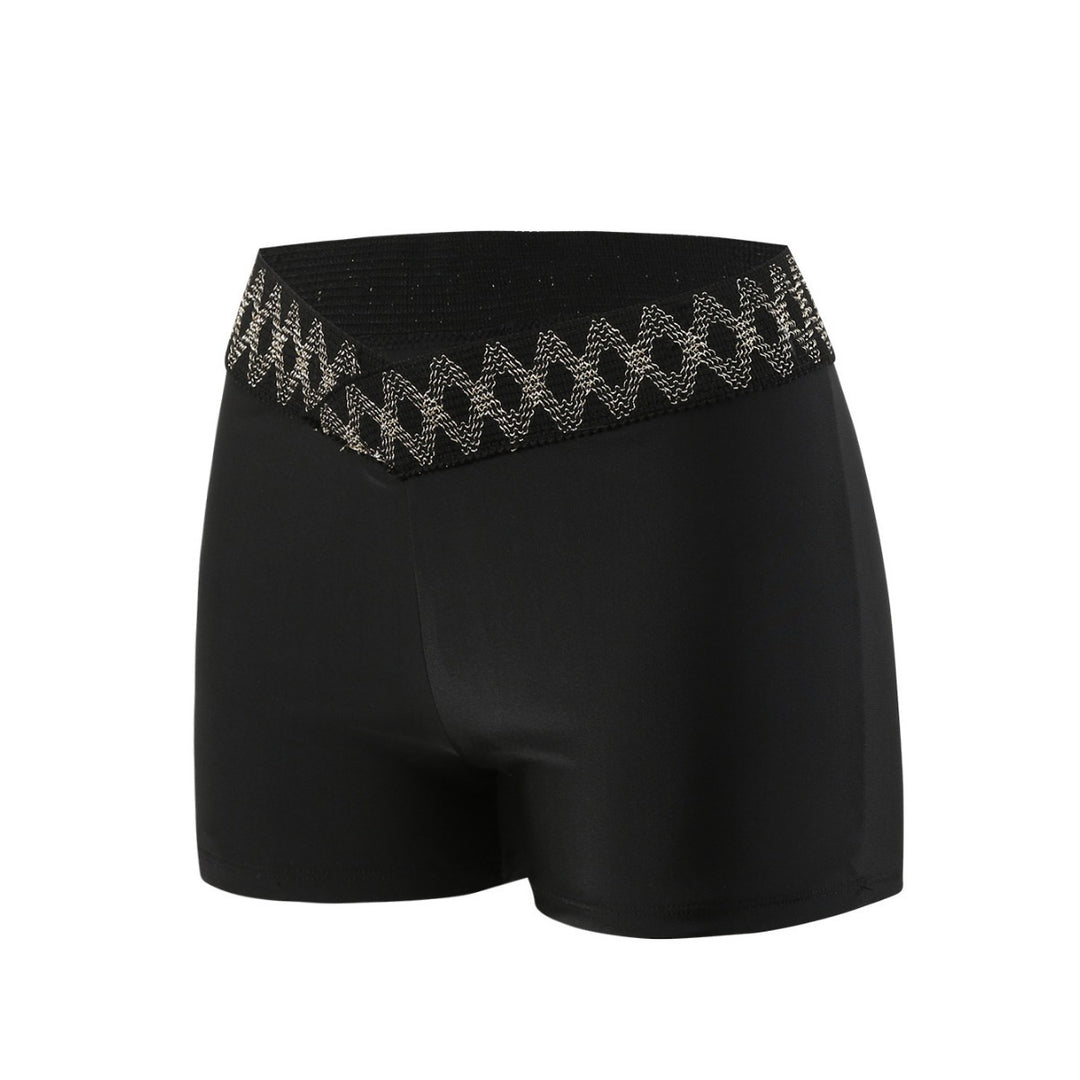 Dame badshorts med elastisk linning og moderigtig zigzagdesign Stilla