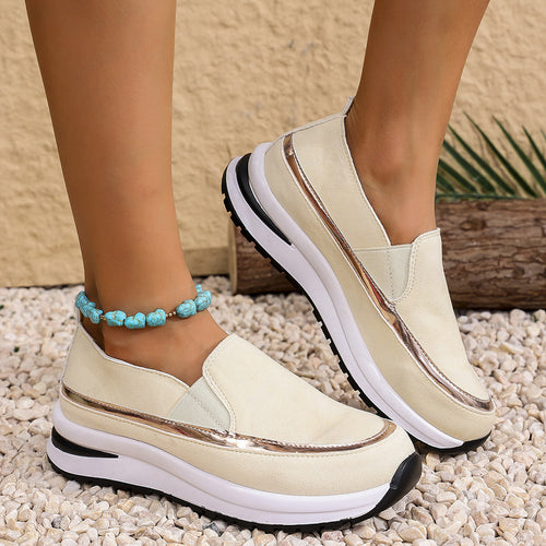 Dame Slip-On Sneakers med polstret sål og elegant metalkant Stilla