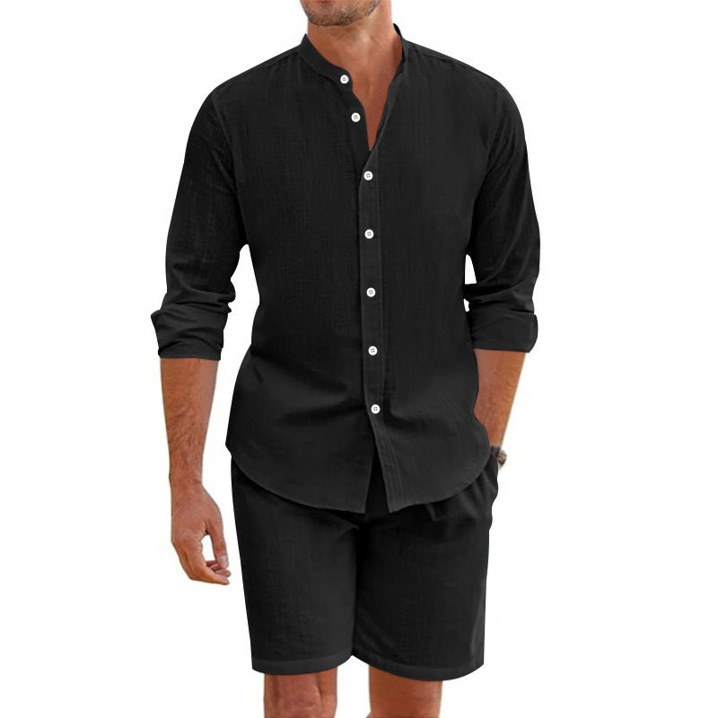 Herrer elegant kortærmet skjorte og matchende shorts Stilla