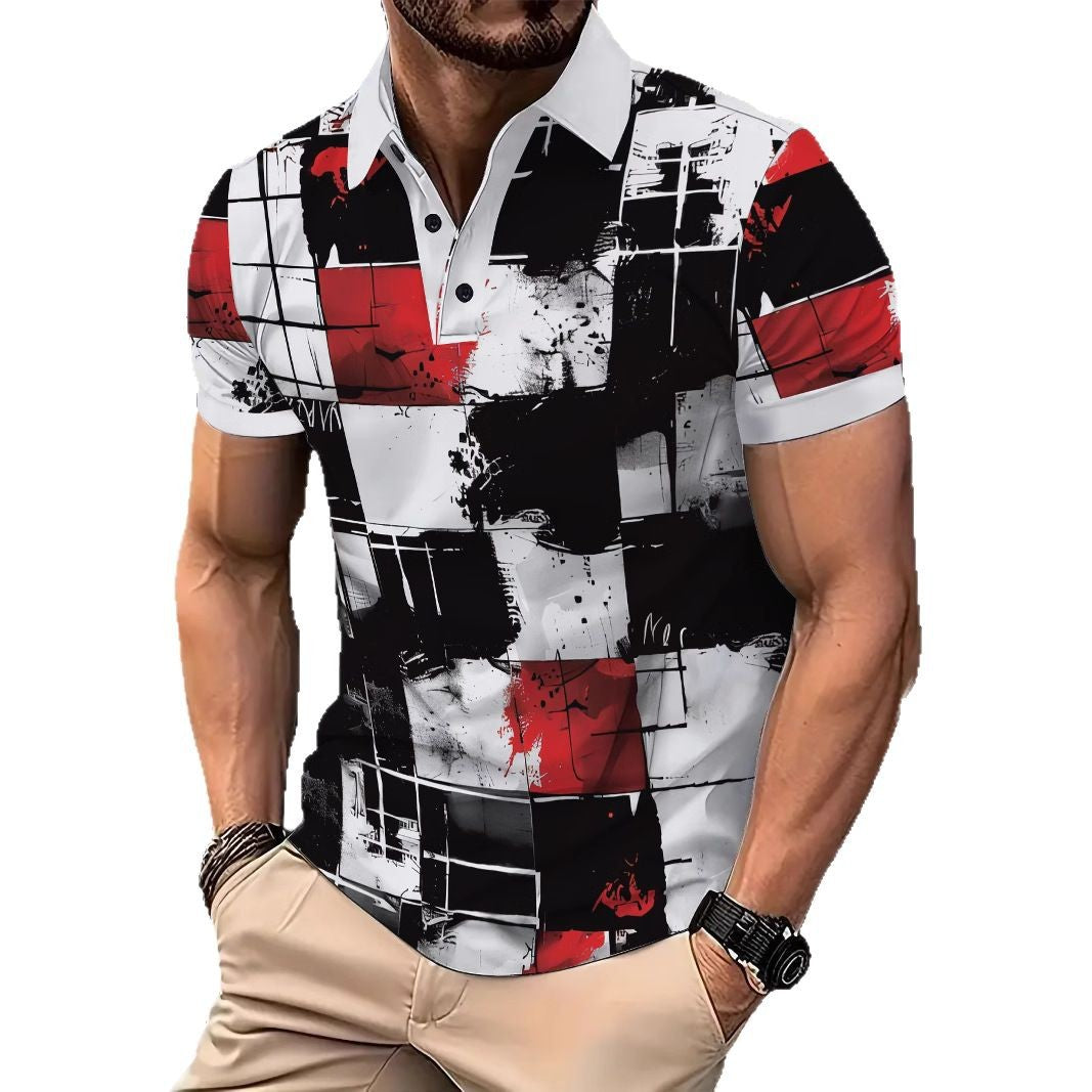 Herre poloshirt med moderne kreativ trykdesign og åndbare egenskaber Stilla
