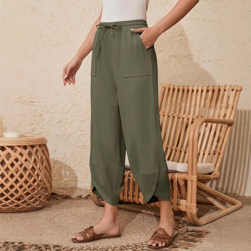 Dame moderelaxed fit bukser med elastisk talje og praktiske lommer Stilla