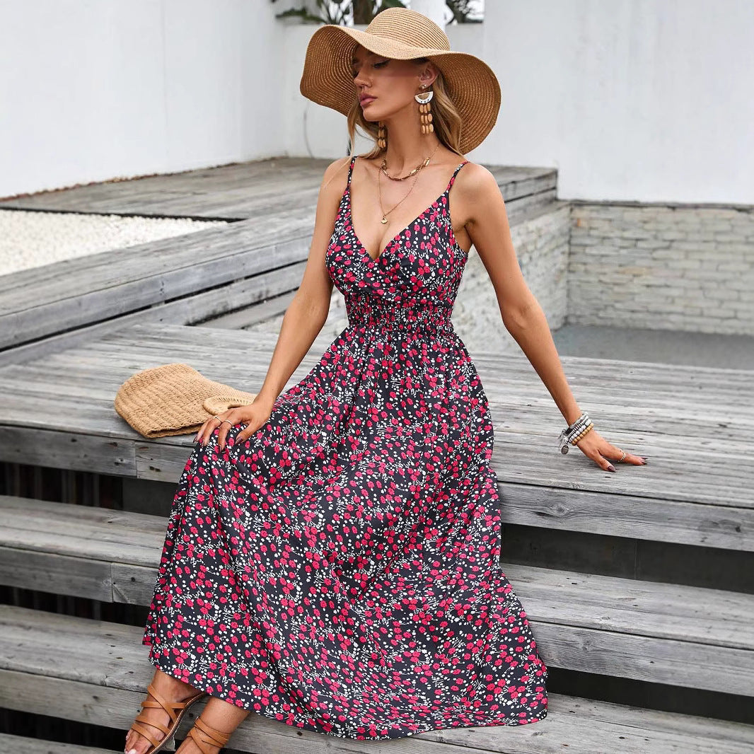 Dame maxikjole med paisley design og feminin snit Stilla