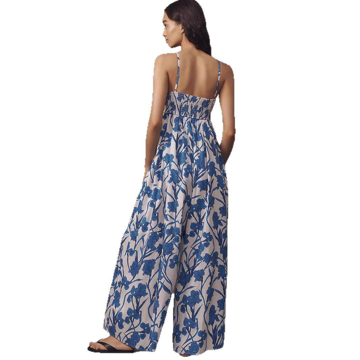 Kvinder Elegant Blomster Maxi Overall Stilla