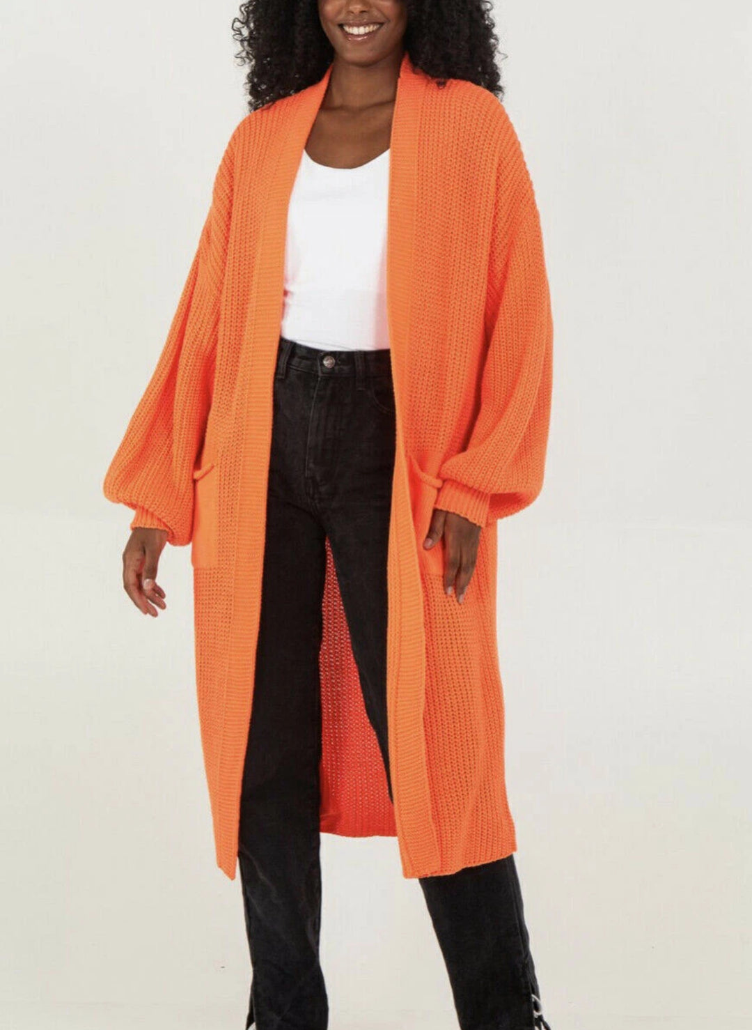 Kvinders strikket frakke i afslappet oversized design Stilla