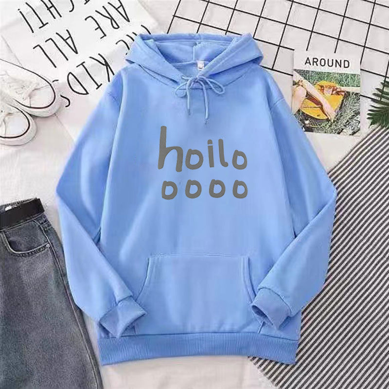 Dame hoodie med løs pasform og kreativt print Skovae
