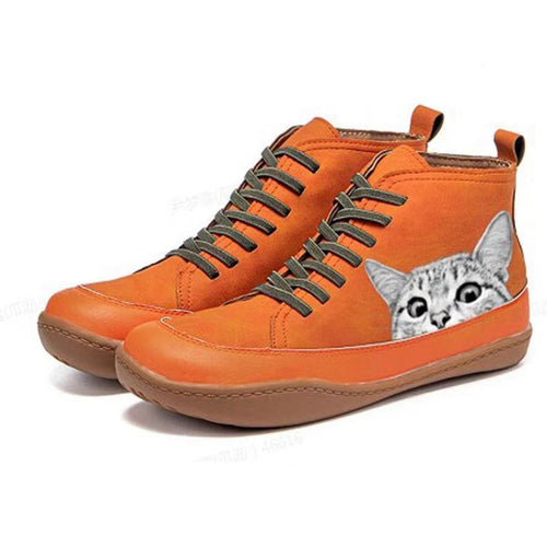 Damer Høje Sneakers med katteprint Stilla