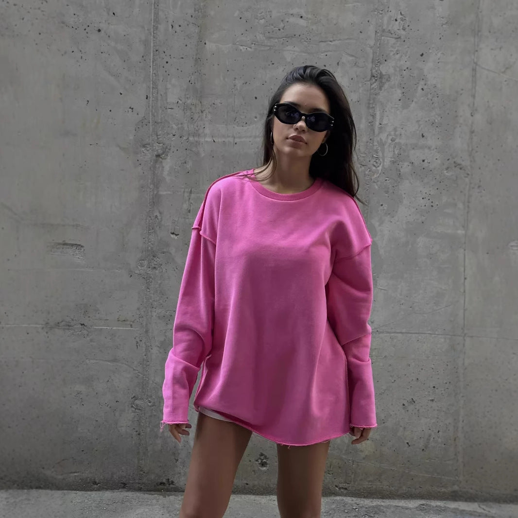 Kvinders afslappede oversized sweater med bred pasform og struktureret stof Skovae