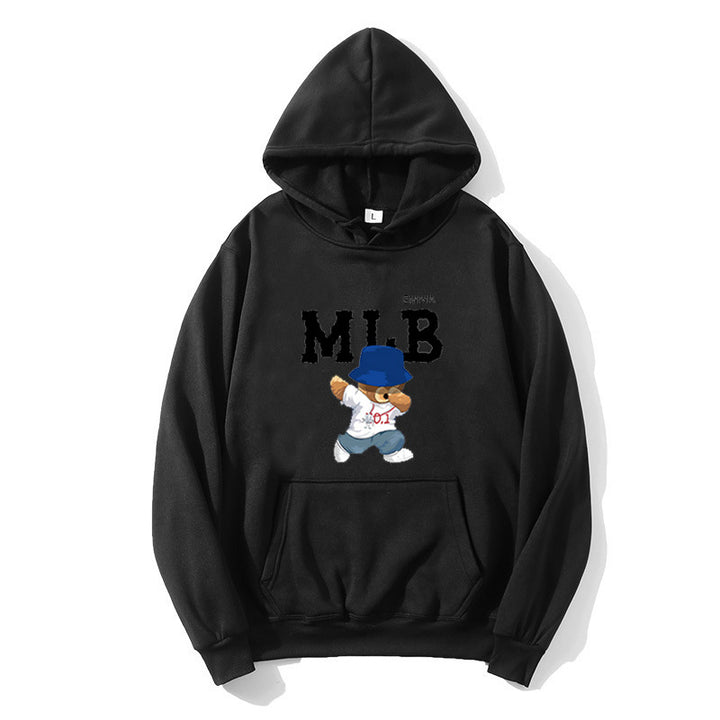 Dame hoodie med kreativt dyre- og skriftdesign Skovae