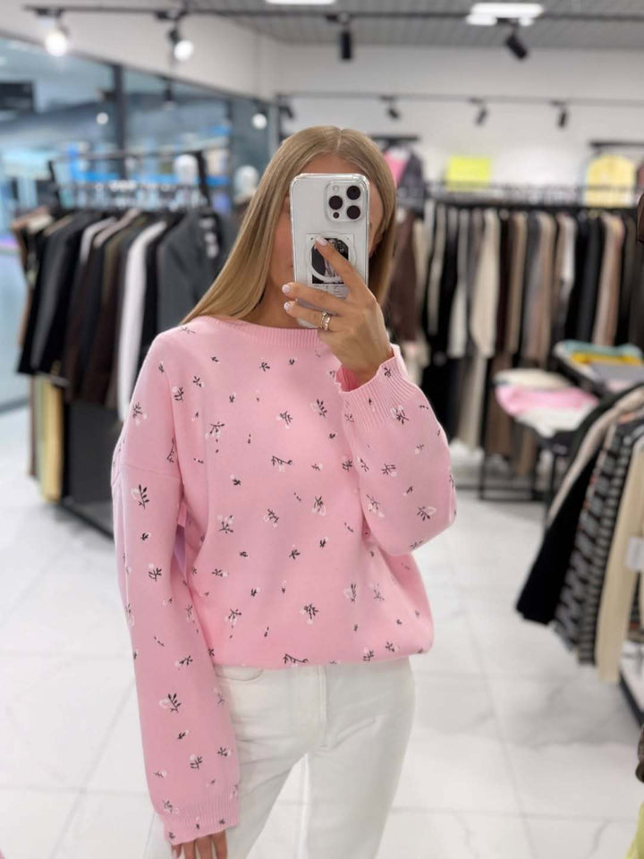 Kvinders afslappede sweater med blomstermønster Stilla