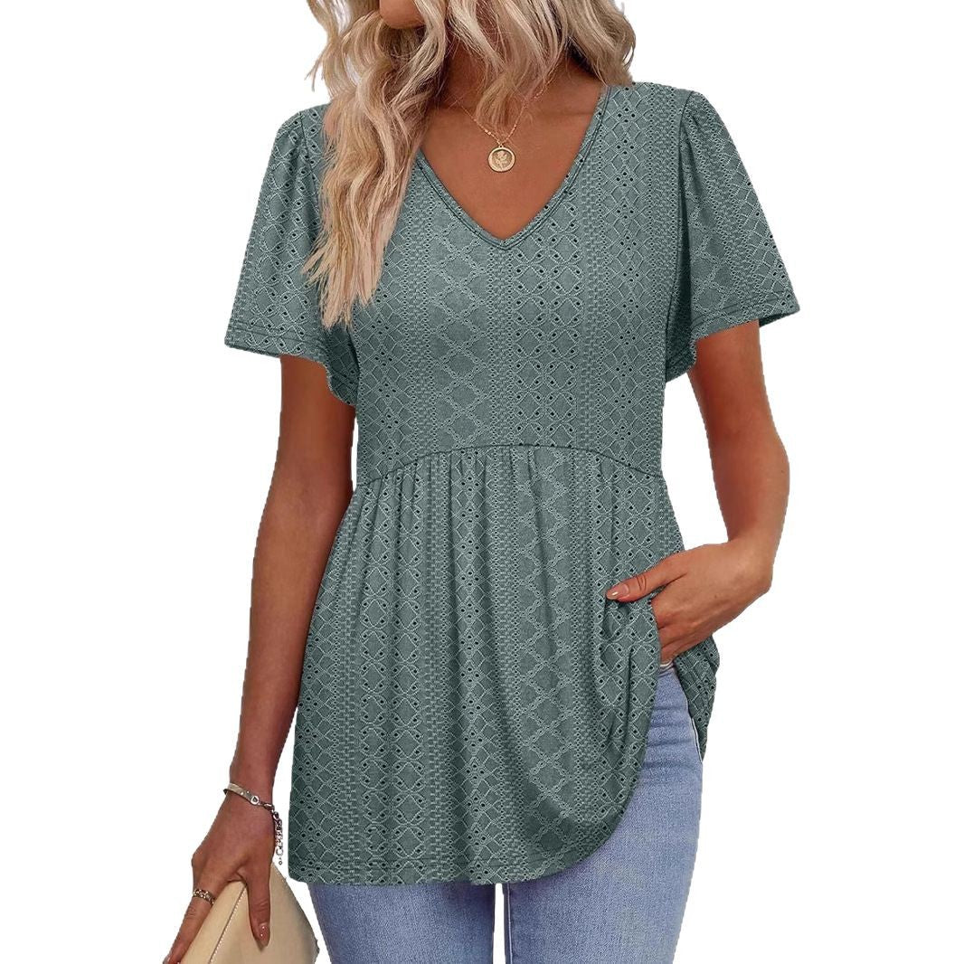 Dame struktureret Peplum Top Stilla
